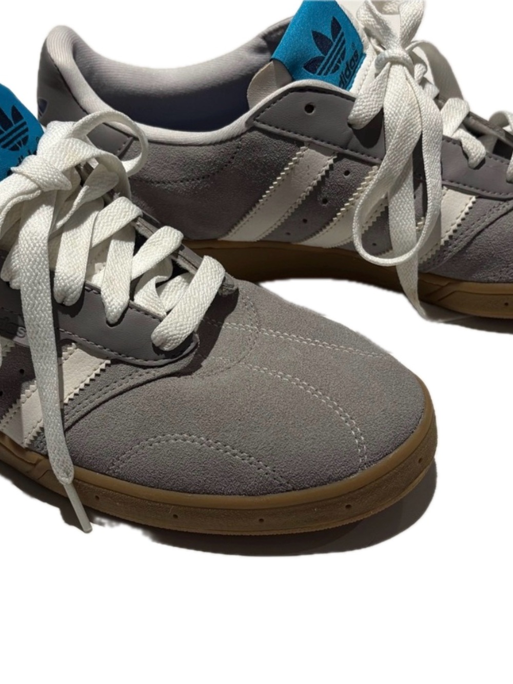Adidas Originals Adimatic Suede Skate Shoes Grey White Legacy Teal Men 9.5